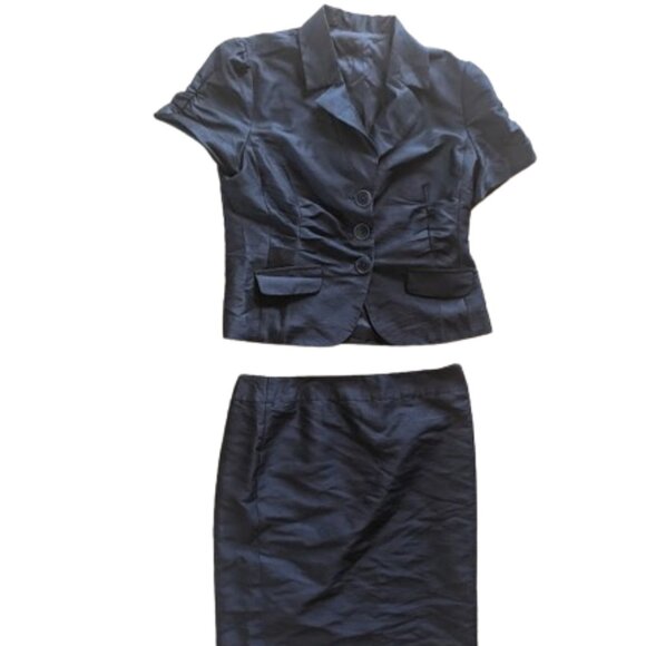 Blue Gray Skirt Suit Mixed sizes (12 and 8)  --- - Picture 1 of 3